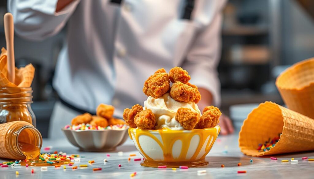 Crunchy Chicken Ice Cream Delight Preparation