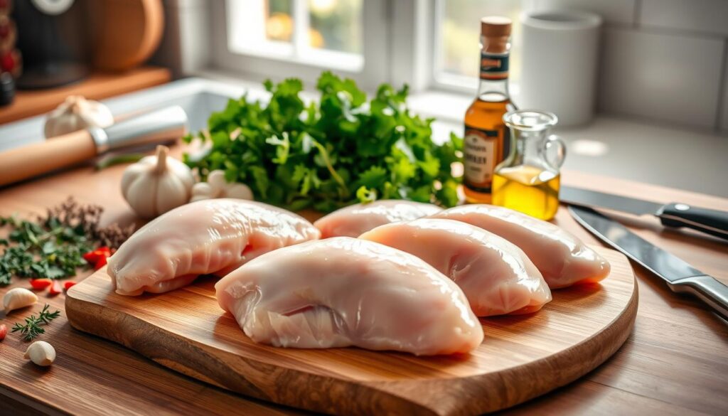 Preparing chicken breasts