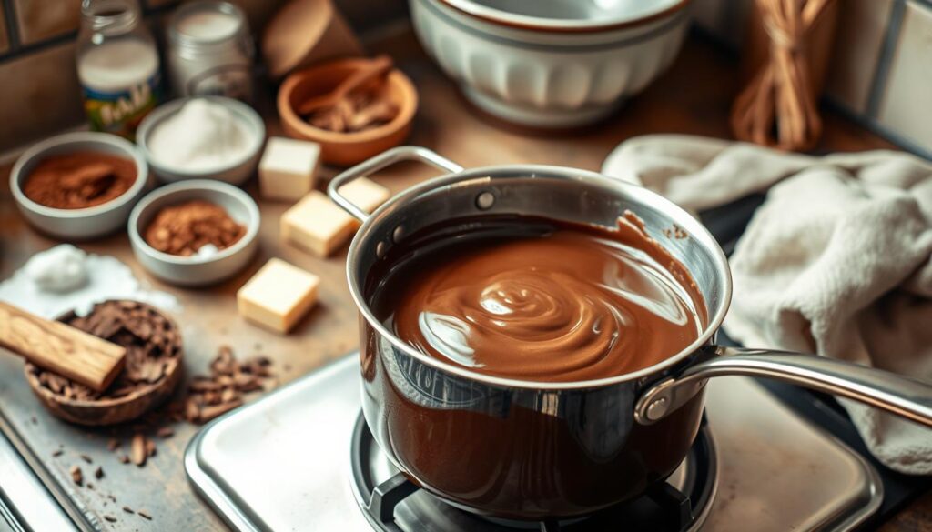 chocolate sauce making